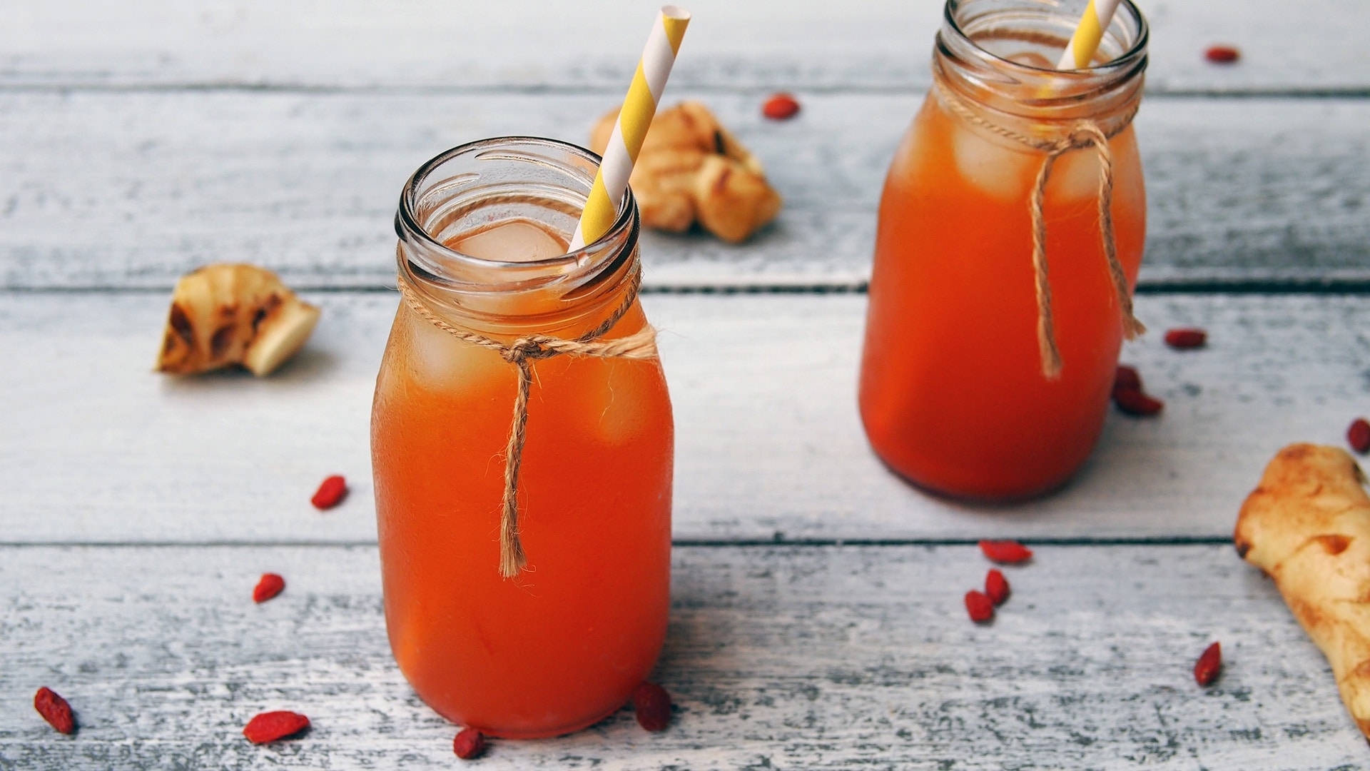 Orange Cordial Drink With Straw