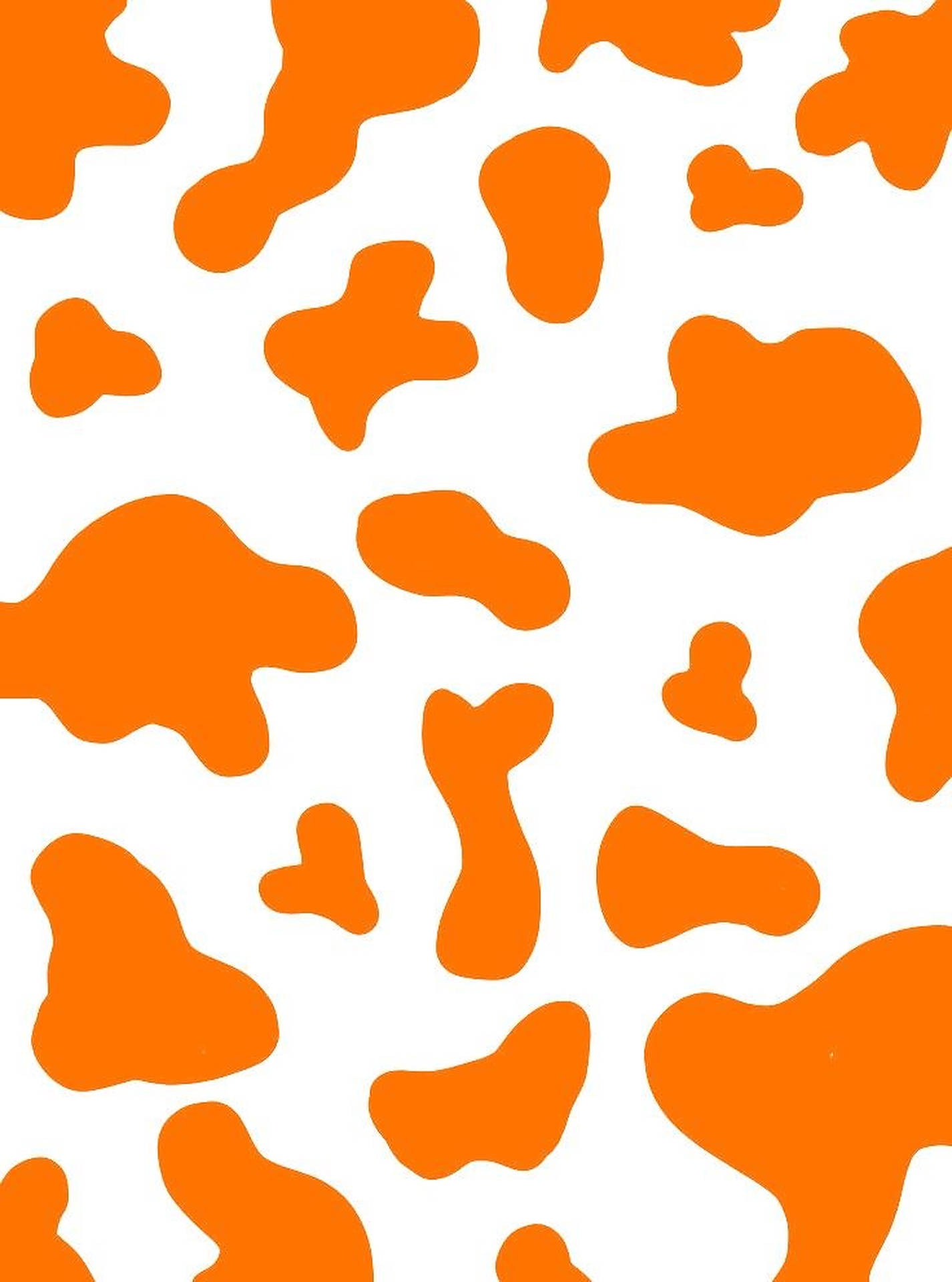 Orange Cow Print Background