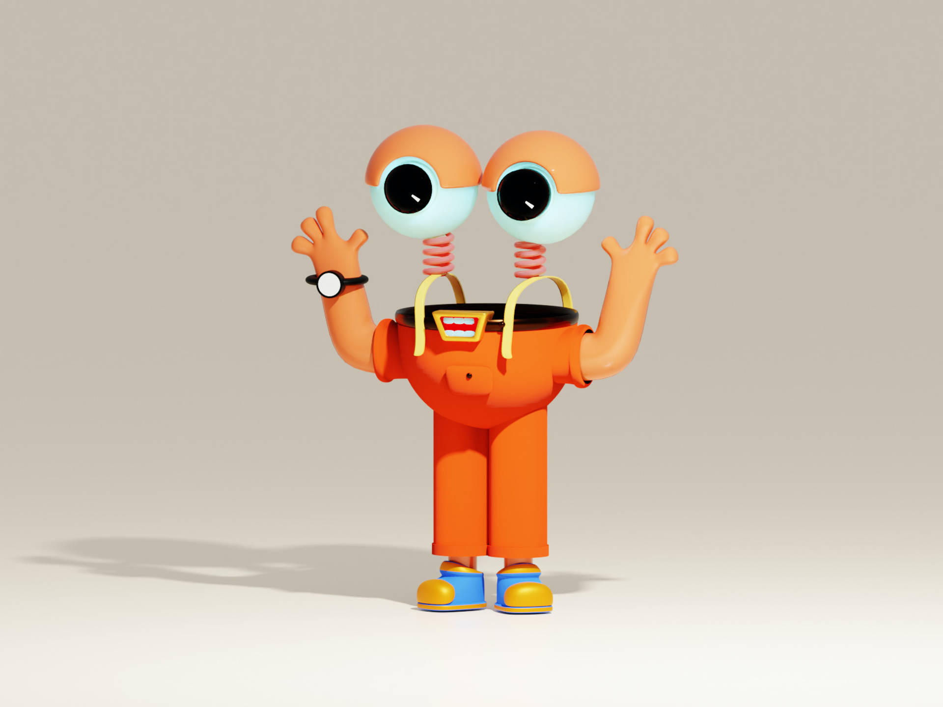 Orange Creature With Big Eyes Animated Desktop Background