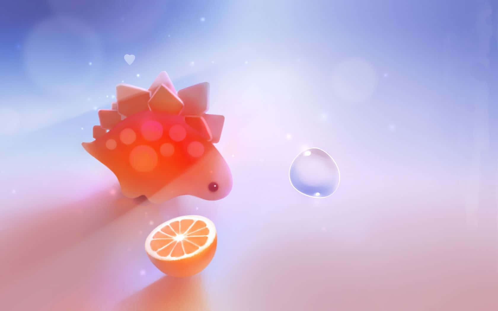 Orange Cute Dinosaur Desktop Background