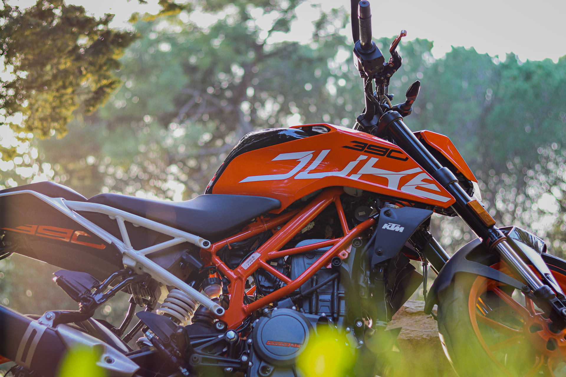 Orange Duke 125 Ktm Bike Background