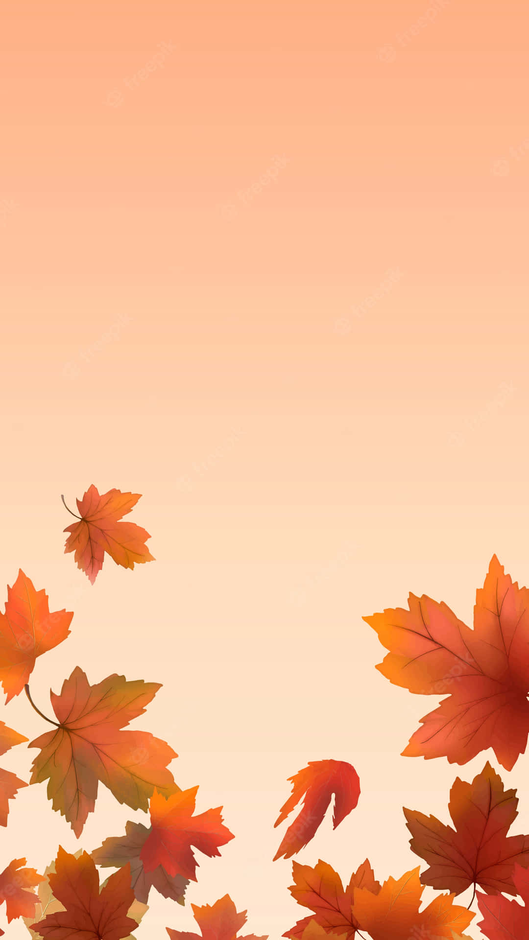 Orange Fall Leaves Iphone Background