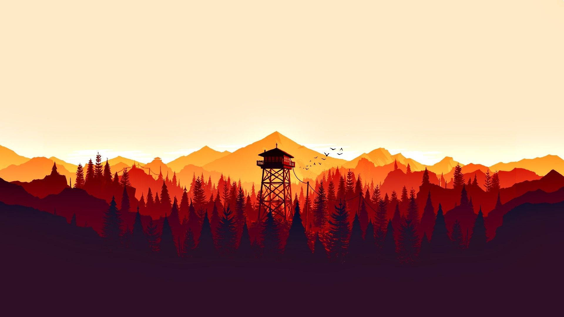 Orange Firewatch Tower Background