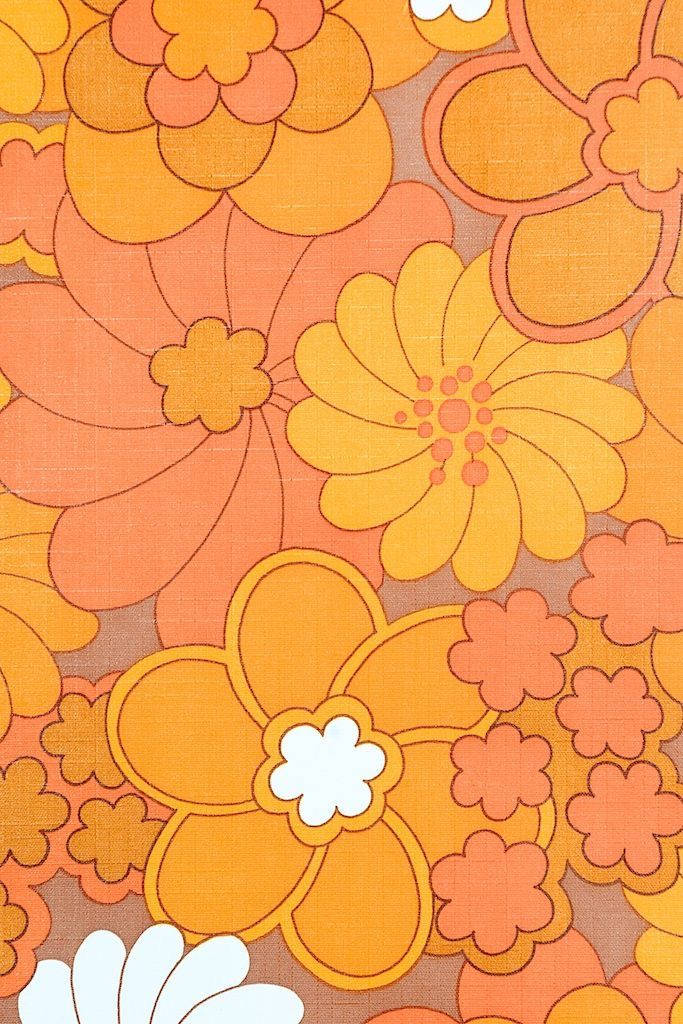 Orange Floral Vector Pattern Background