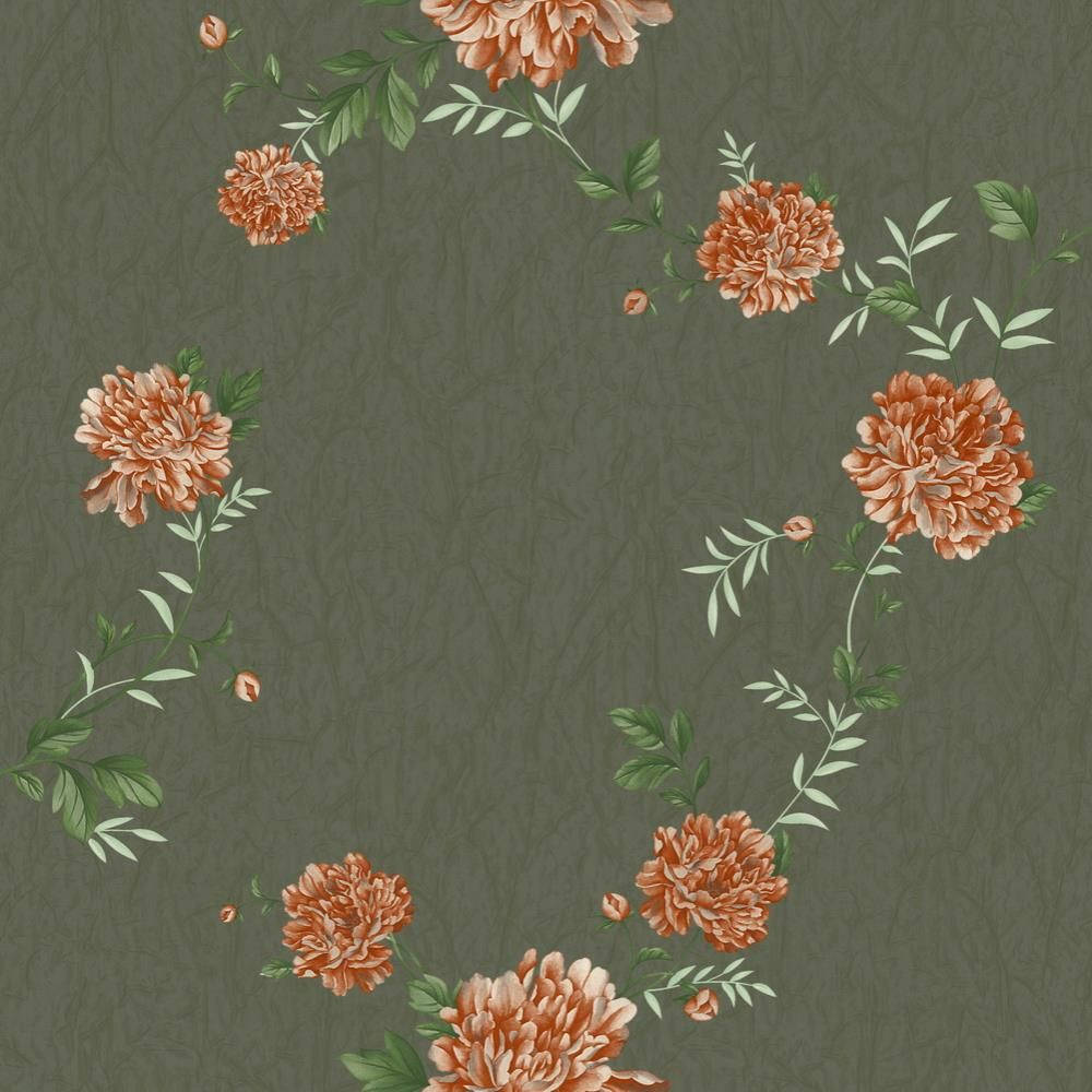 Orange Floral Wreath Background