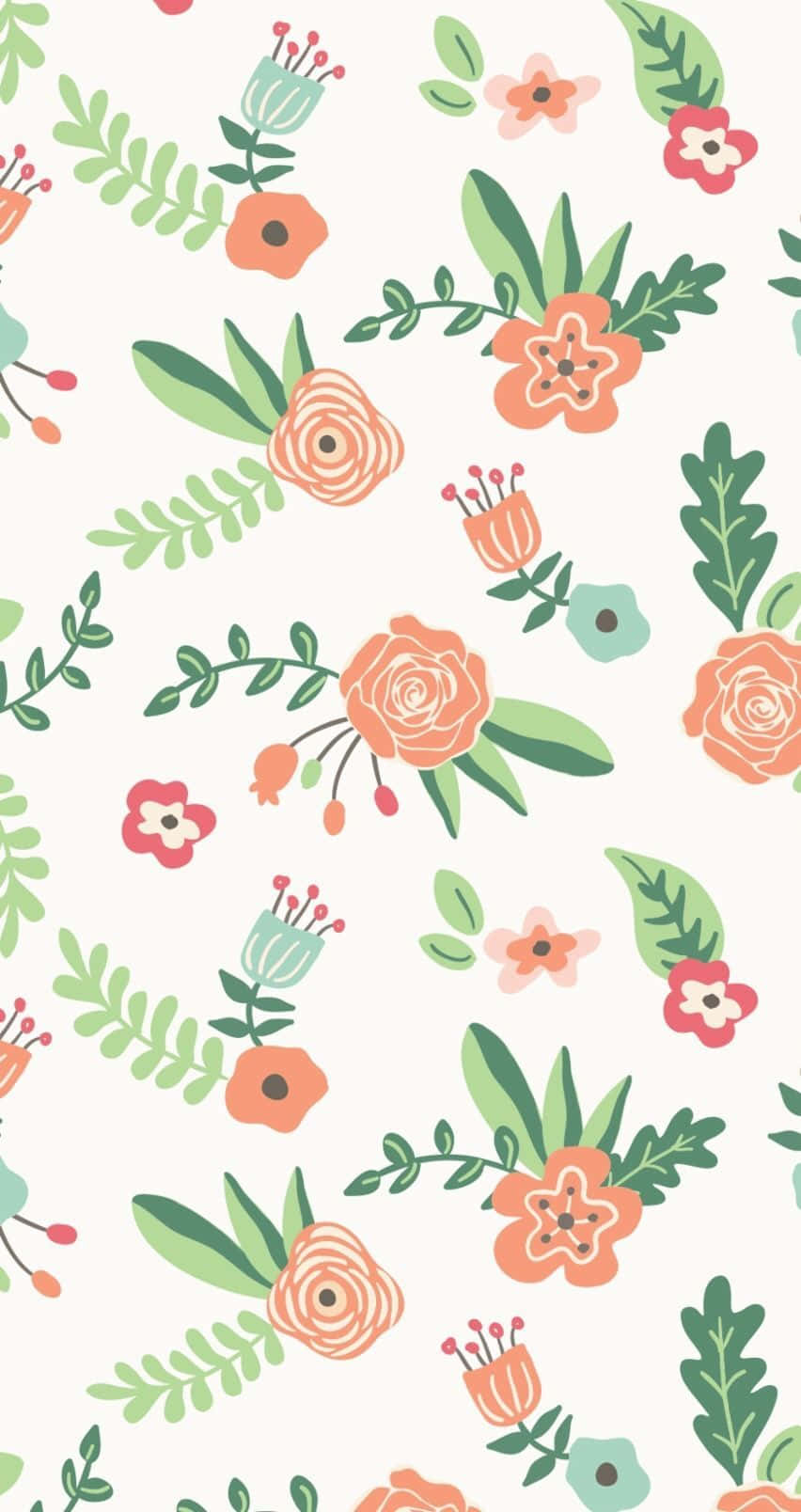 Orange Flowers Cute Floral Design Background