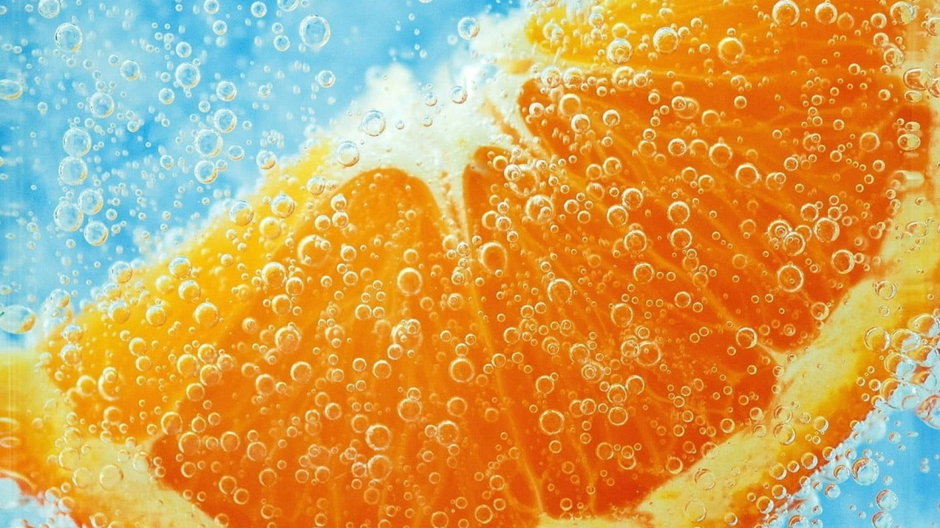Orange Fruit With Bubbles Background