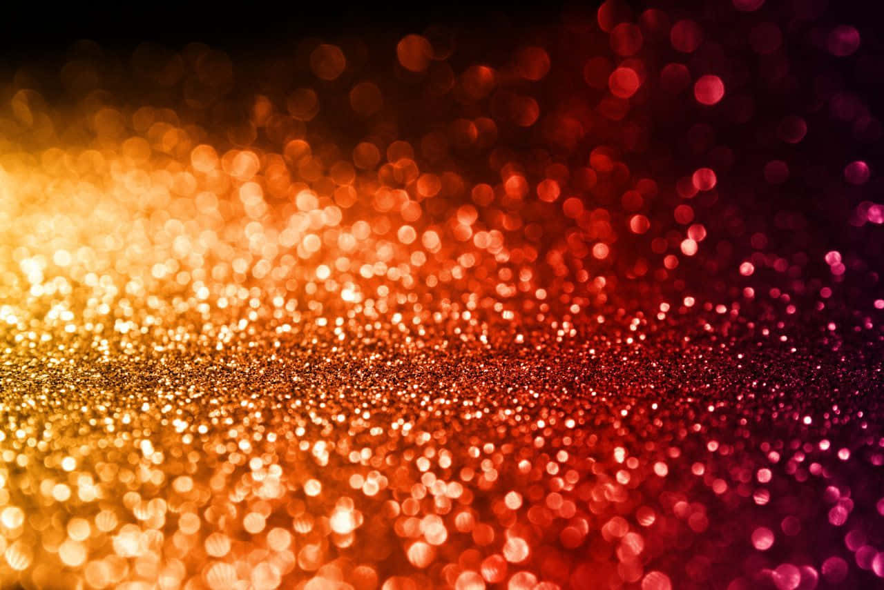Orange Glitter Rain Sparkle