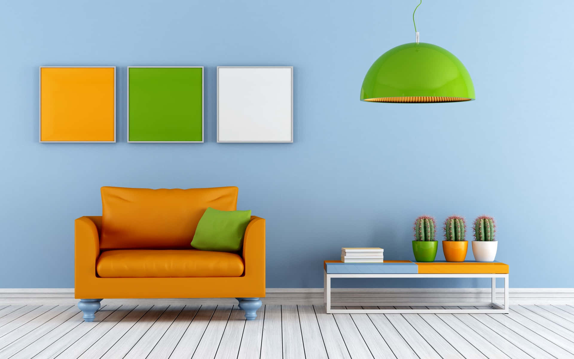 Orange Green And White Interior Accents Background