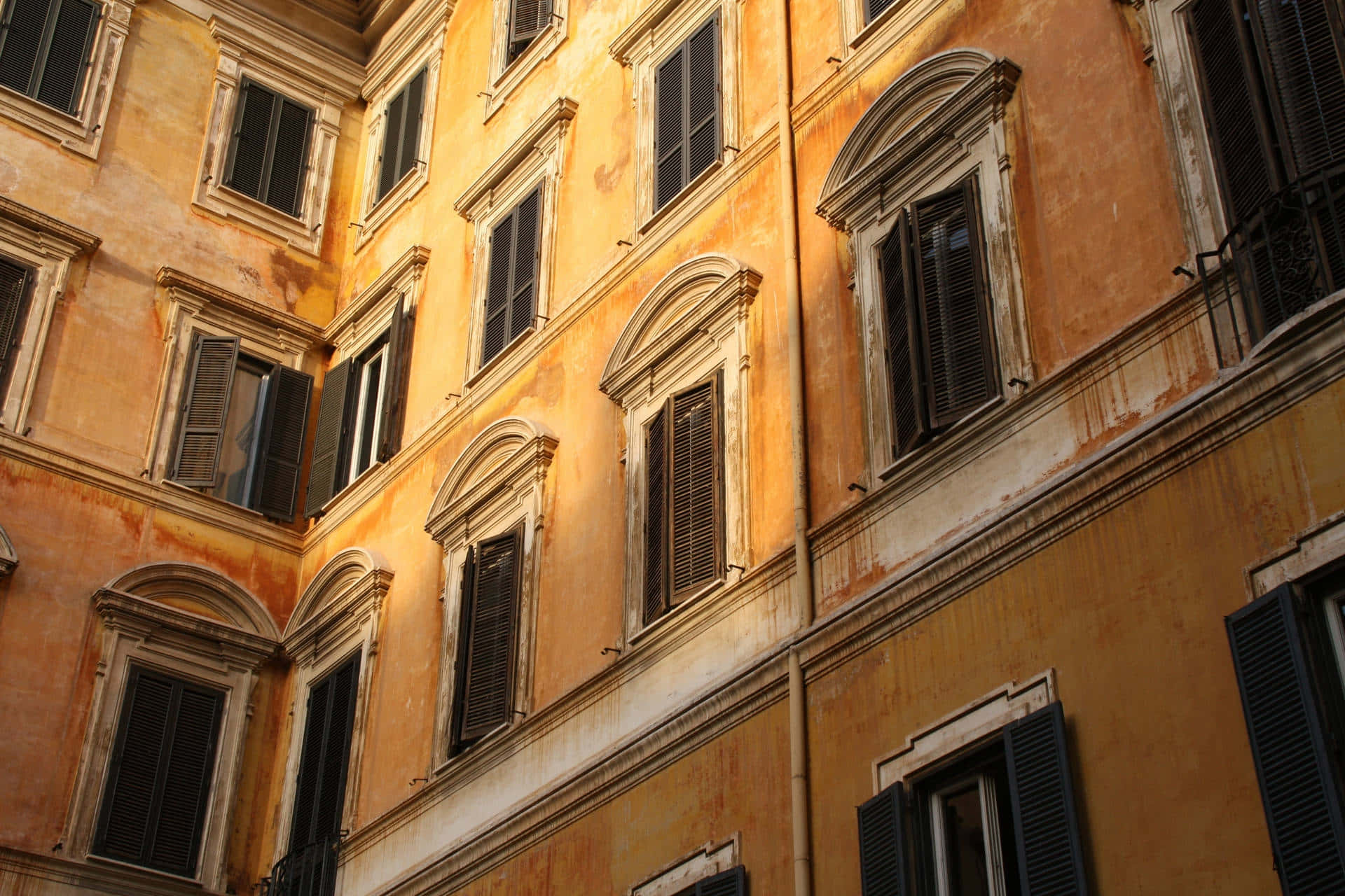 Orange Grunge Aesthetic Building Facade Background