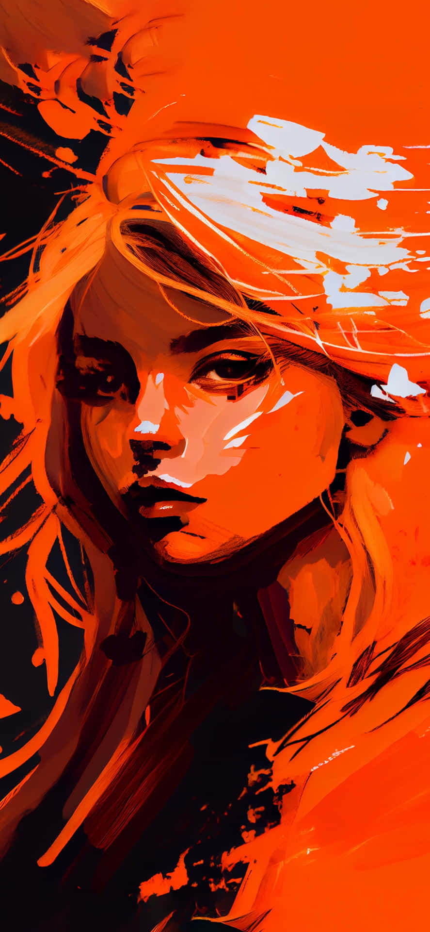 Orange Grunge Artistic Portrait Background