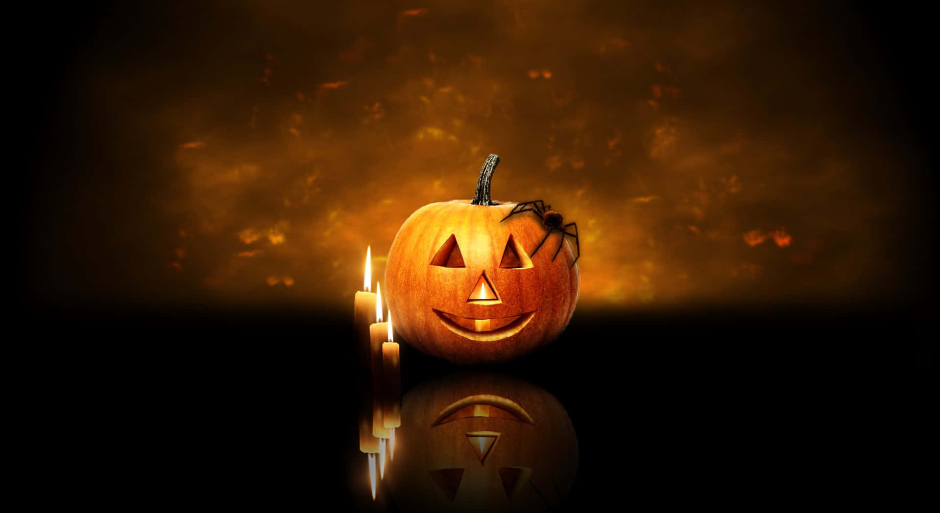 Orange Halloween Creepy Jack-o'-lantern Background