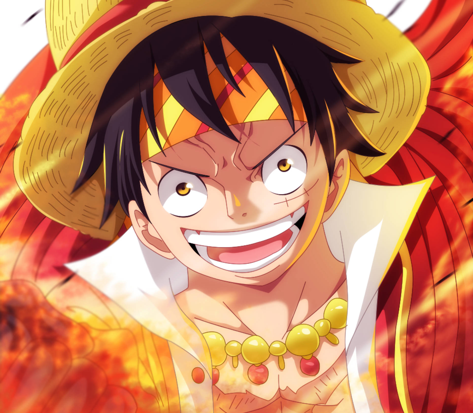 Orange Headband Luffy Anime Profile Background