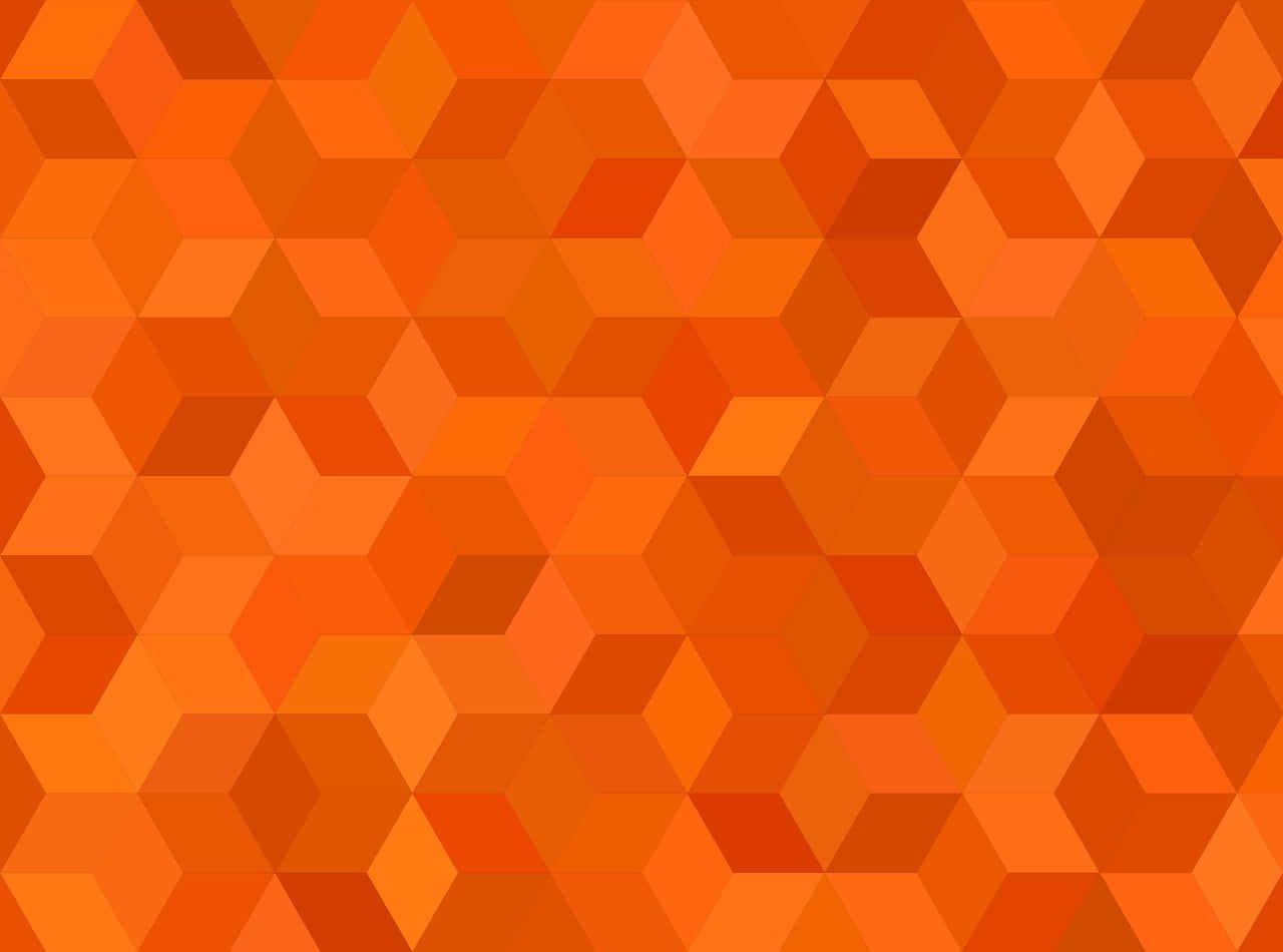 Orange Hexagonal Background With A Geometric Pattern