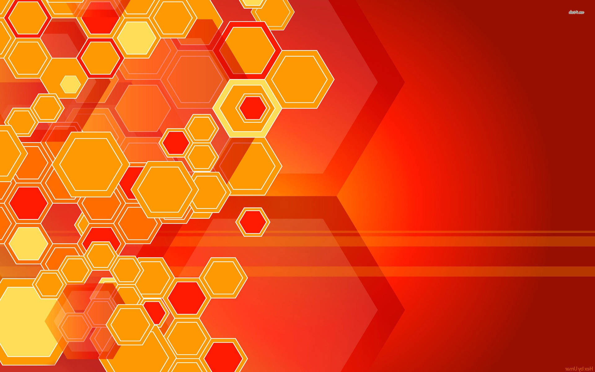 Orange Hexagons Abstract Background