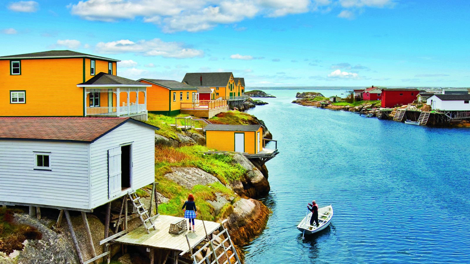 Orange Houses In Newfoundland's Coast