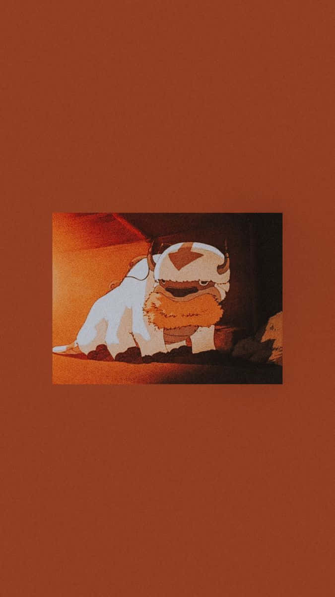 Orange Image Of Appa From Avatar Background