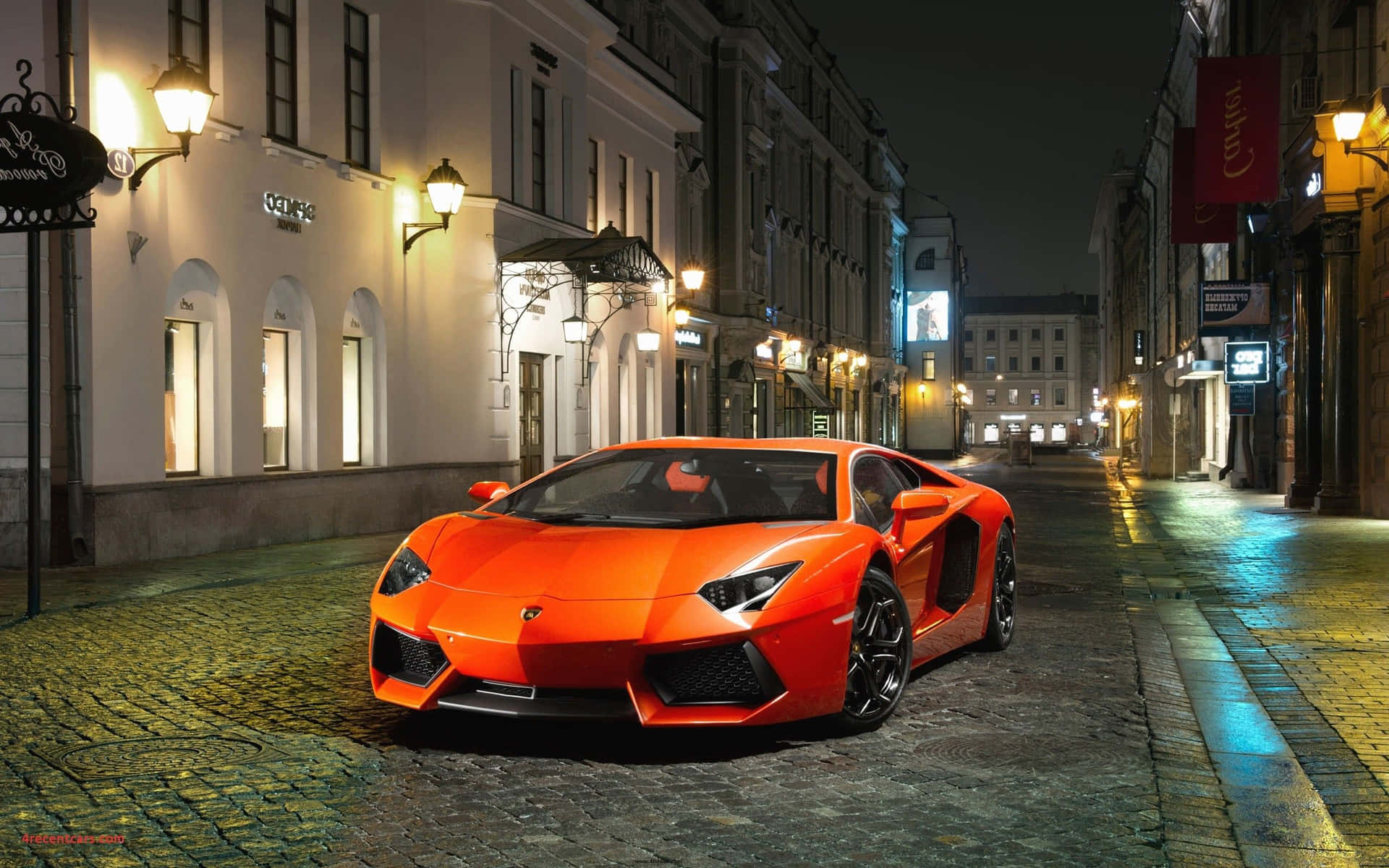 Orange Lamborghini Street Racing