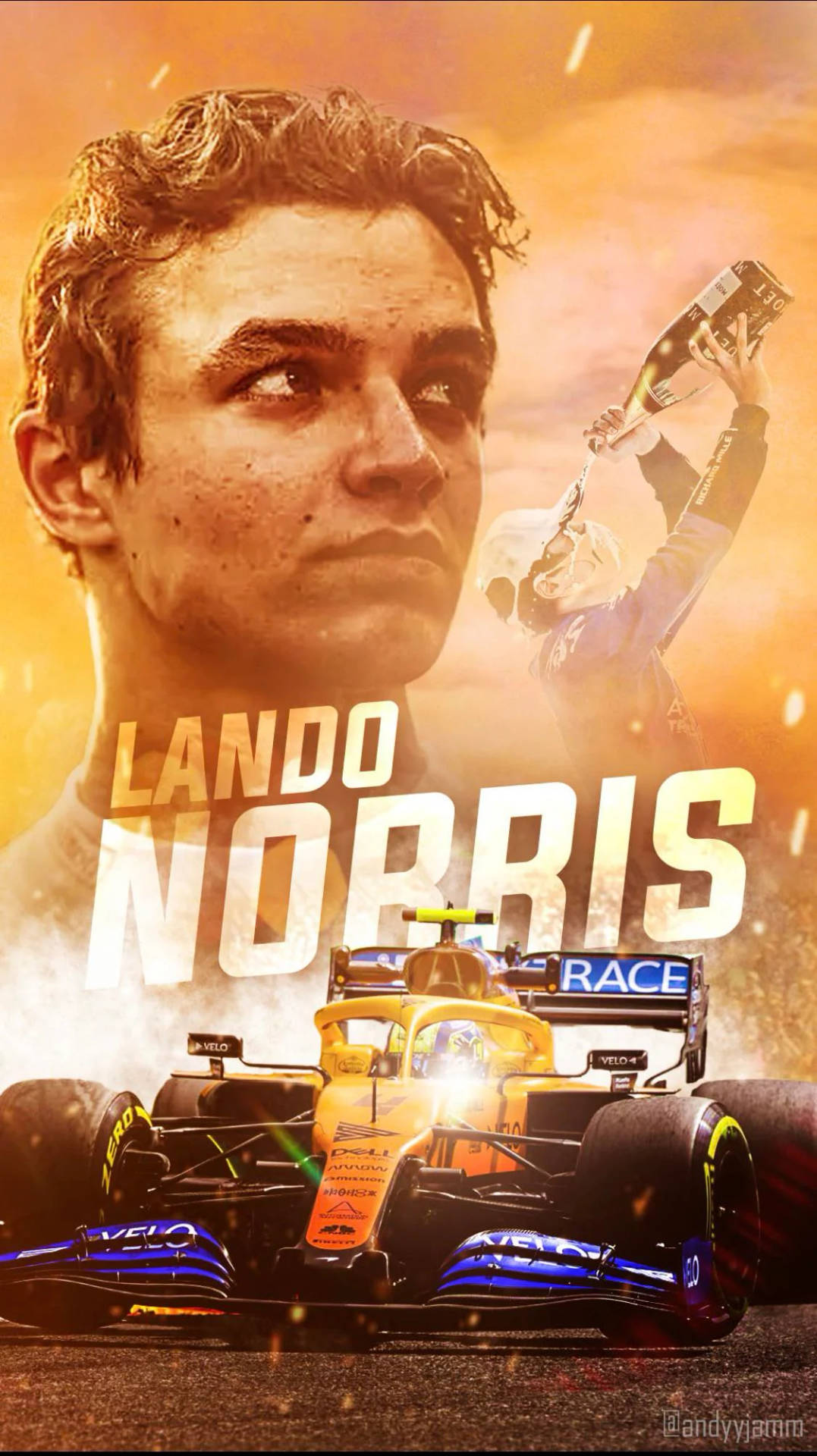 Orange Lando Norris Poster Background
