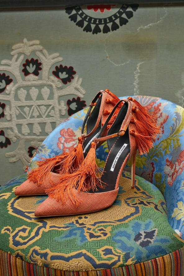 Orange Manolo Blahnik Heels With Tassels