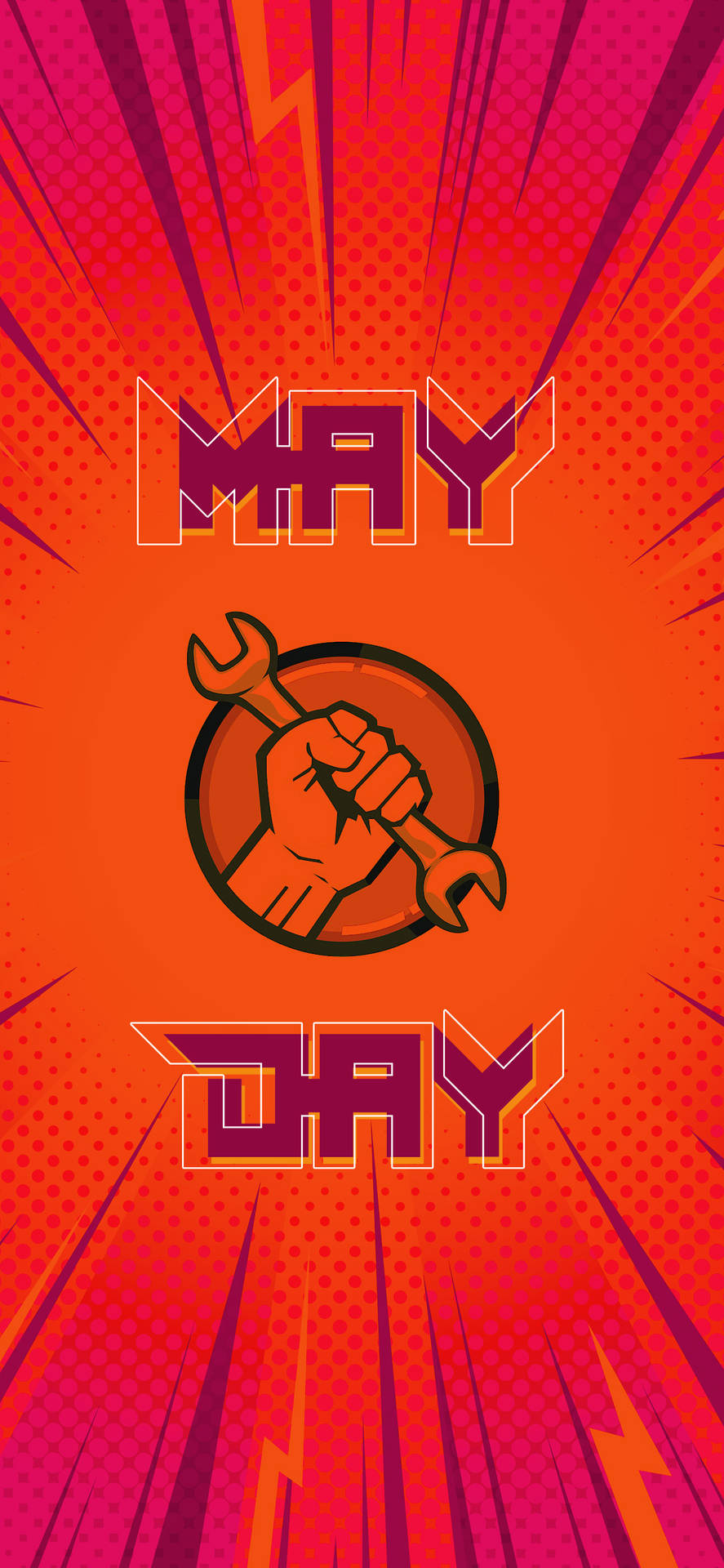 Orange May Day Design Background