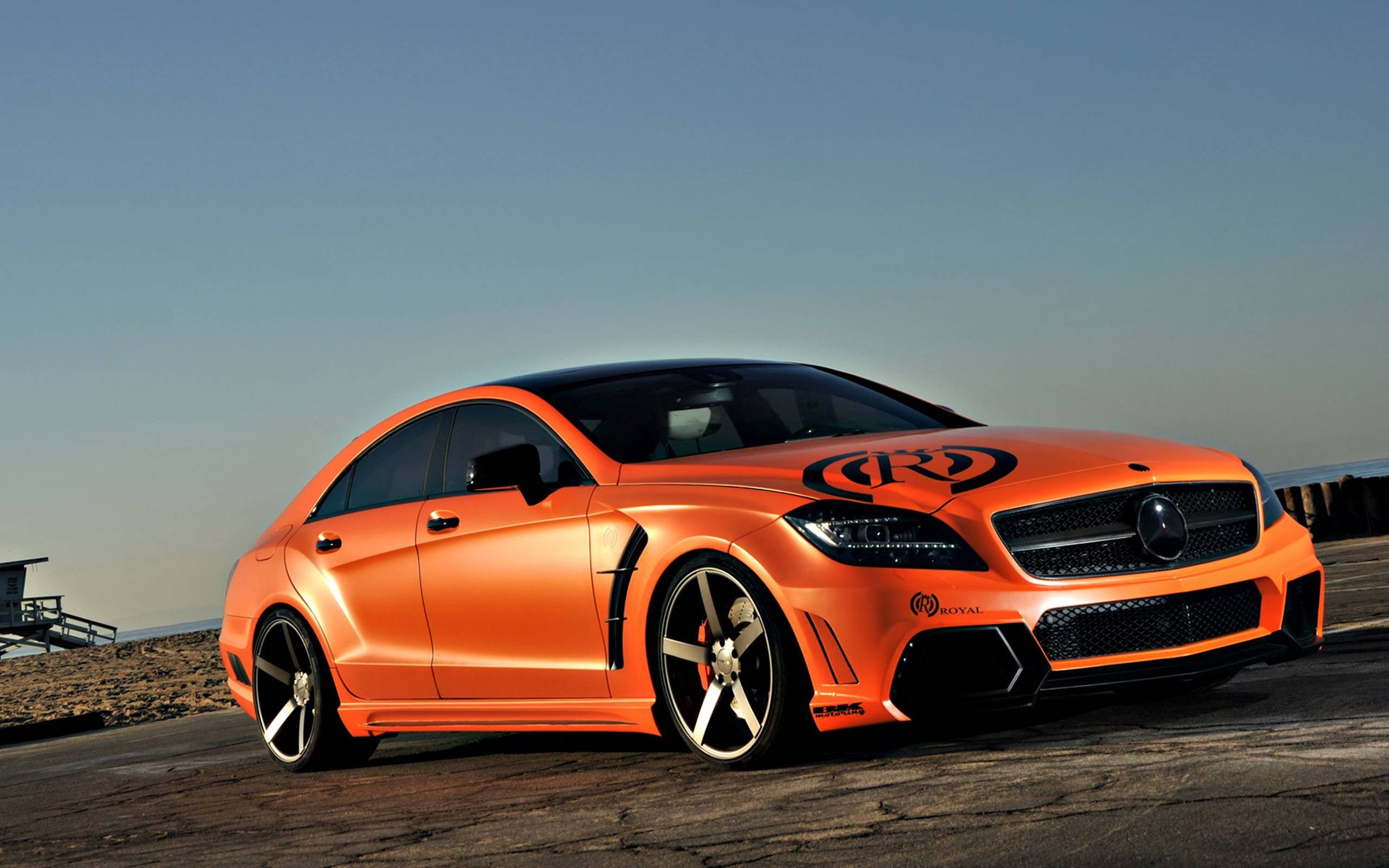 Orange Mercedes-benz Sedan Car Hd
