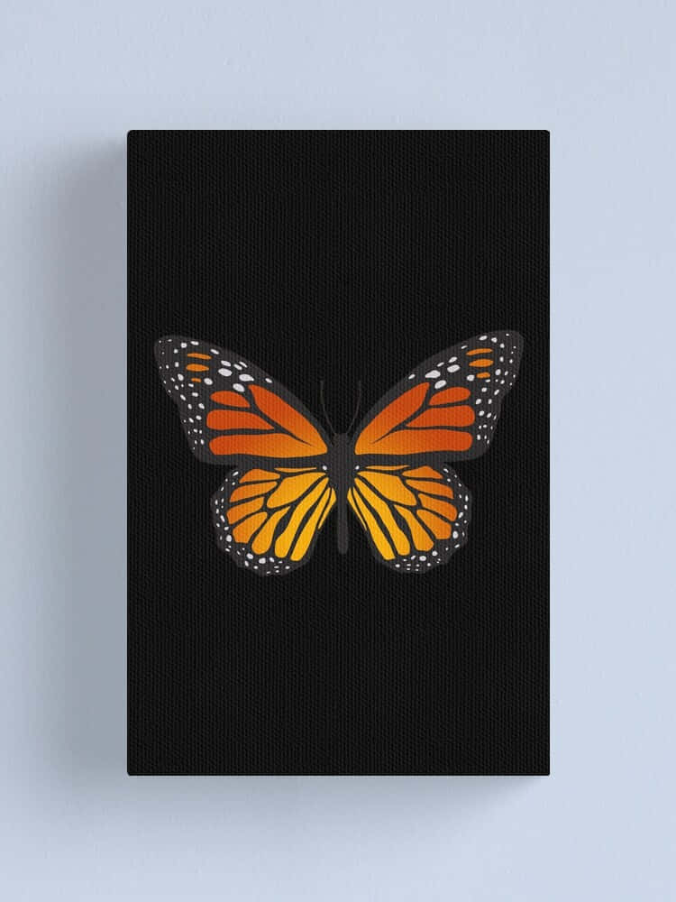 Orange Monarch Butterfly Art Print Illustration Background