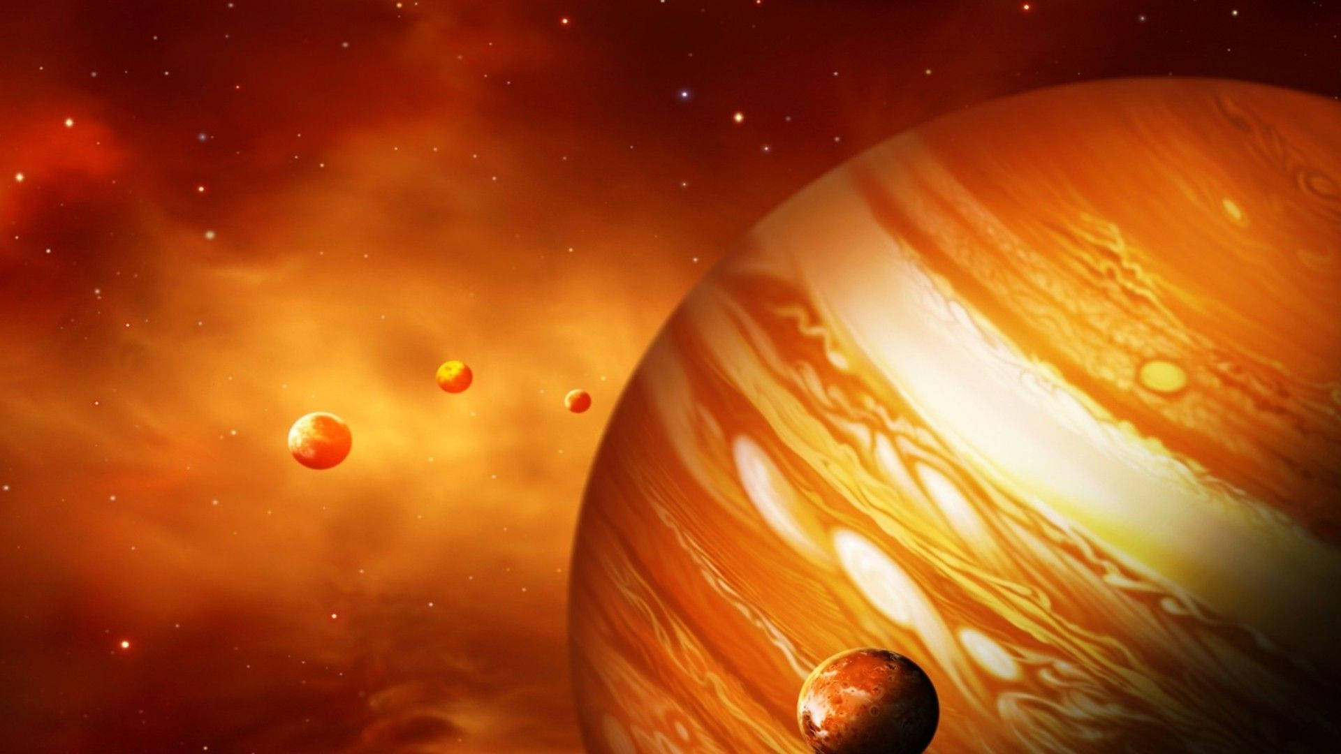 Orange Monochrome Jupiter Art Background