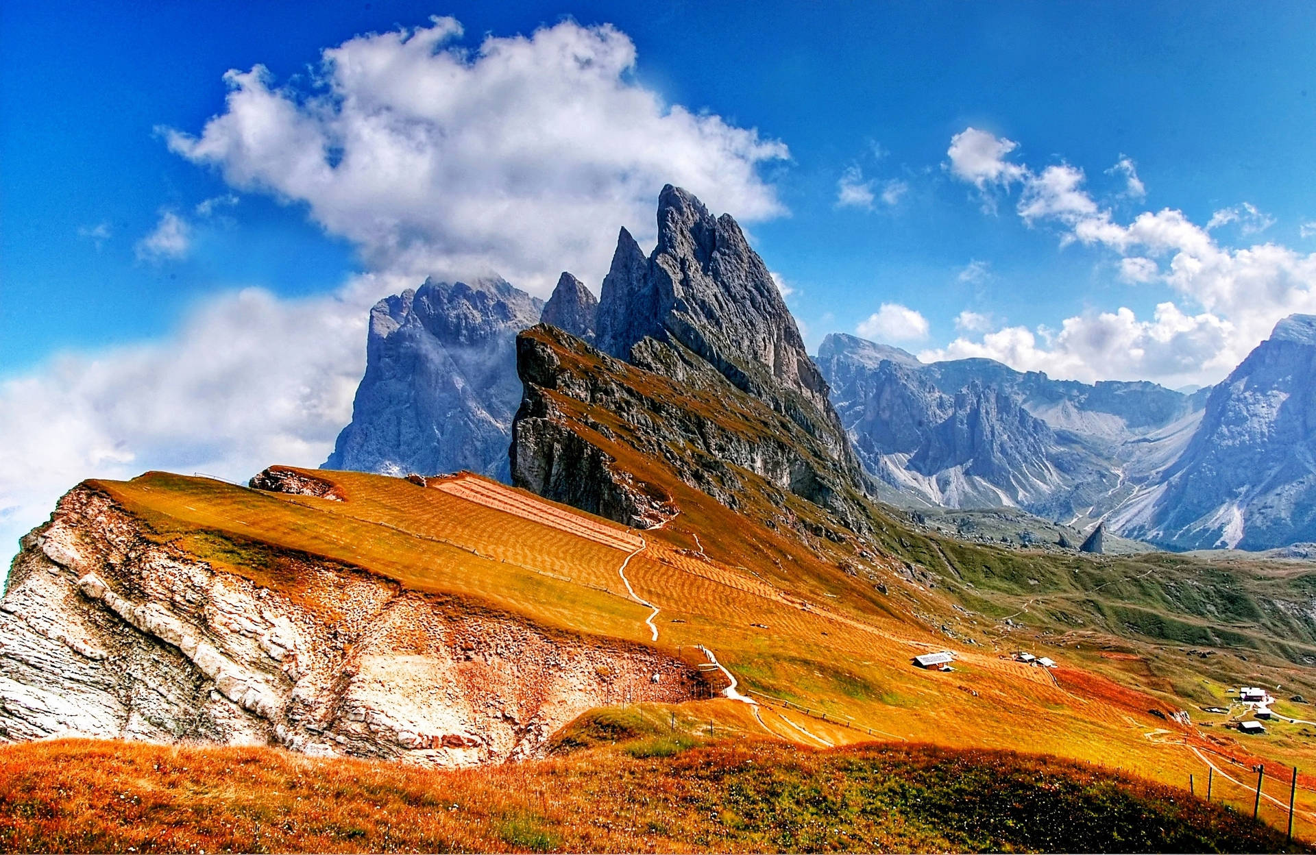 Orange Mountain Landscapes Background