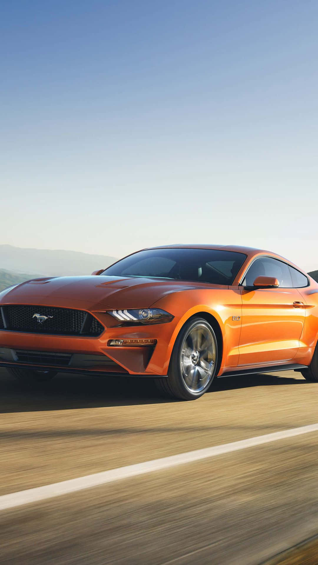 Orange Mustang Iphone Background