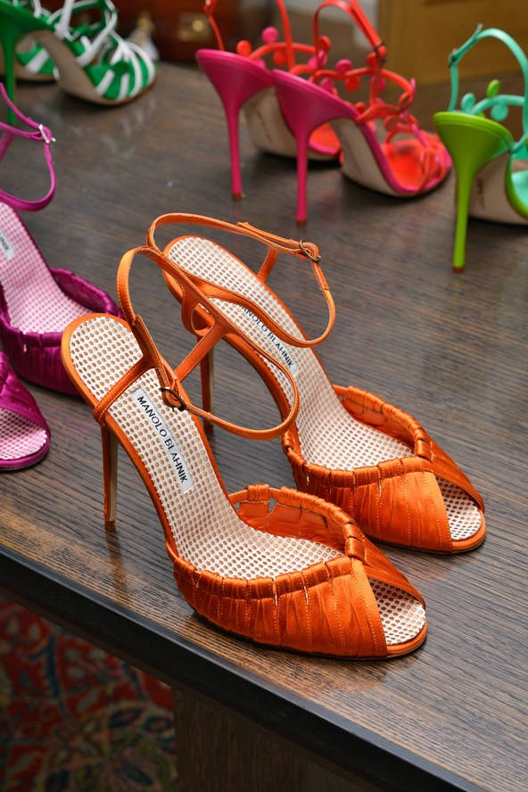 Orange Open-toe Manolo Blahnik Stilettos