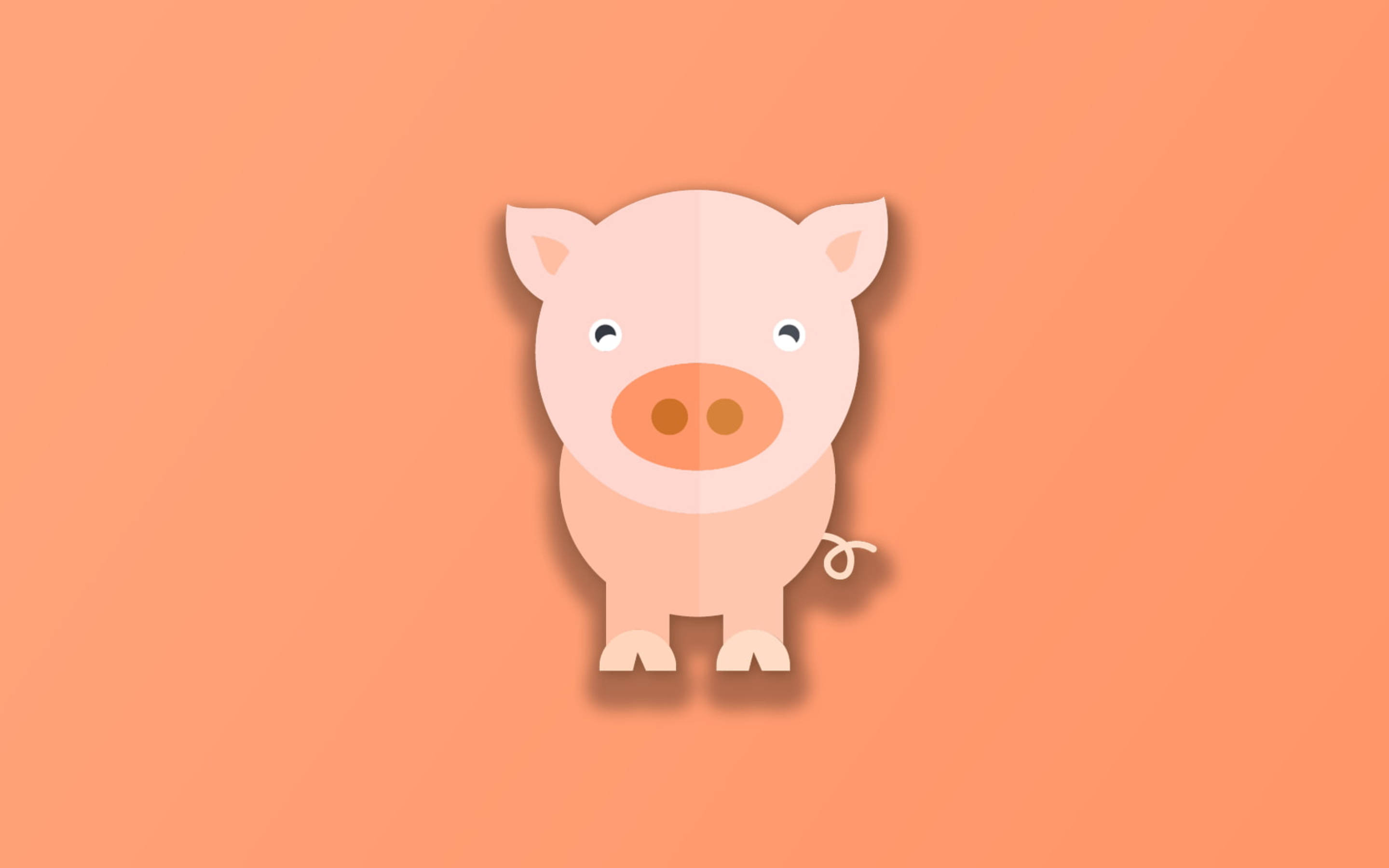 Orange Piggy Digital Art Background