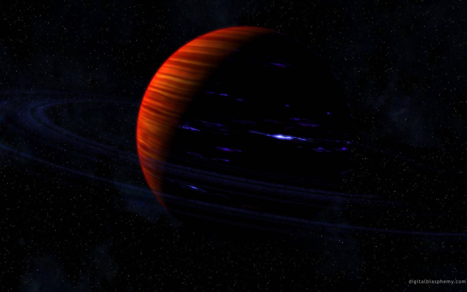 Orange Planet Saturn Background