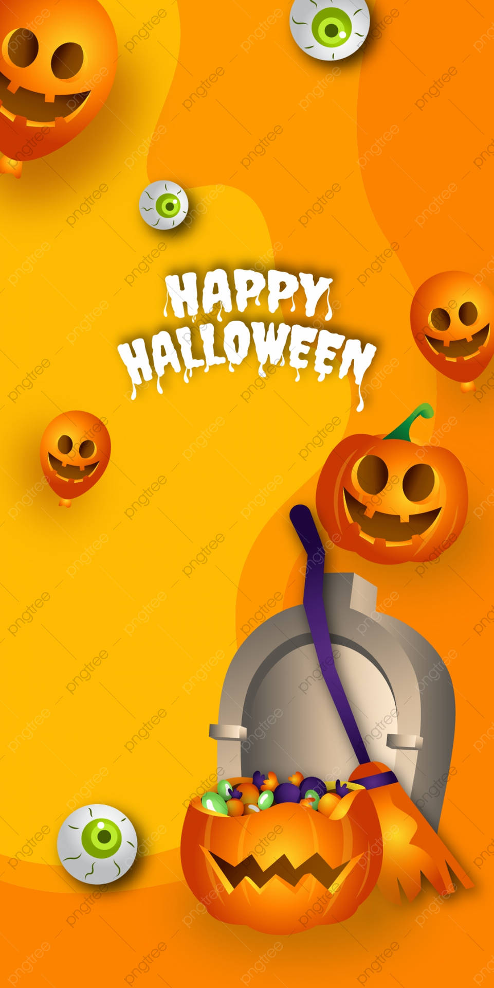 Orange Poster Halloween Phone Background