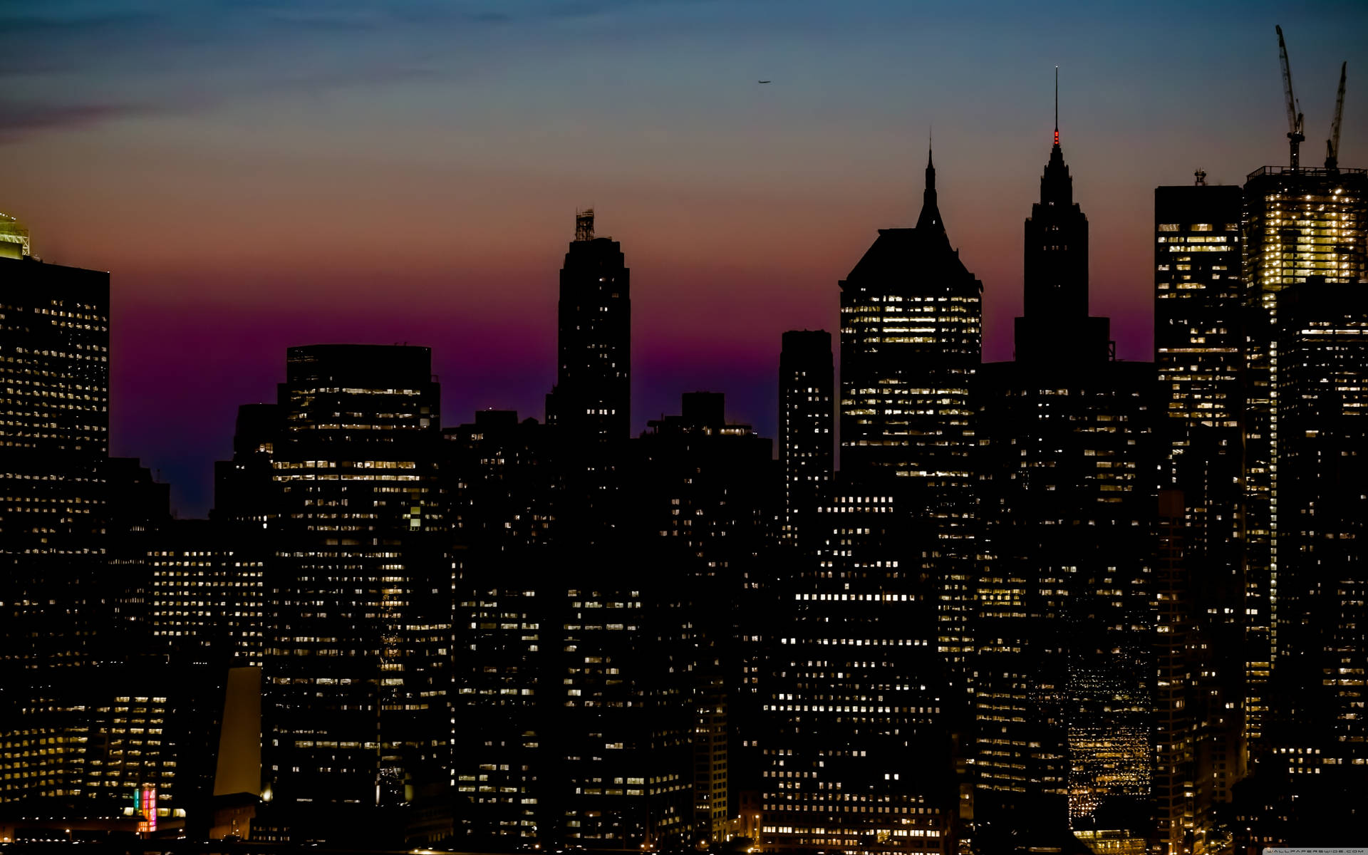 Orange Purple Sunset New York Computer Background