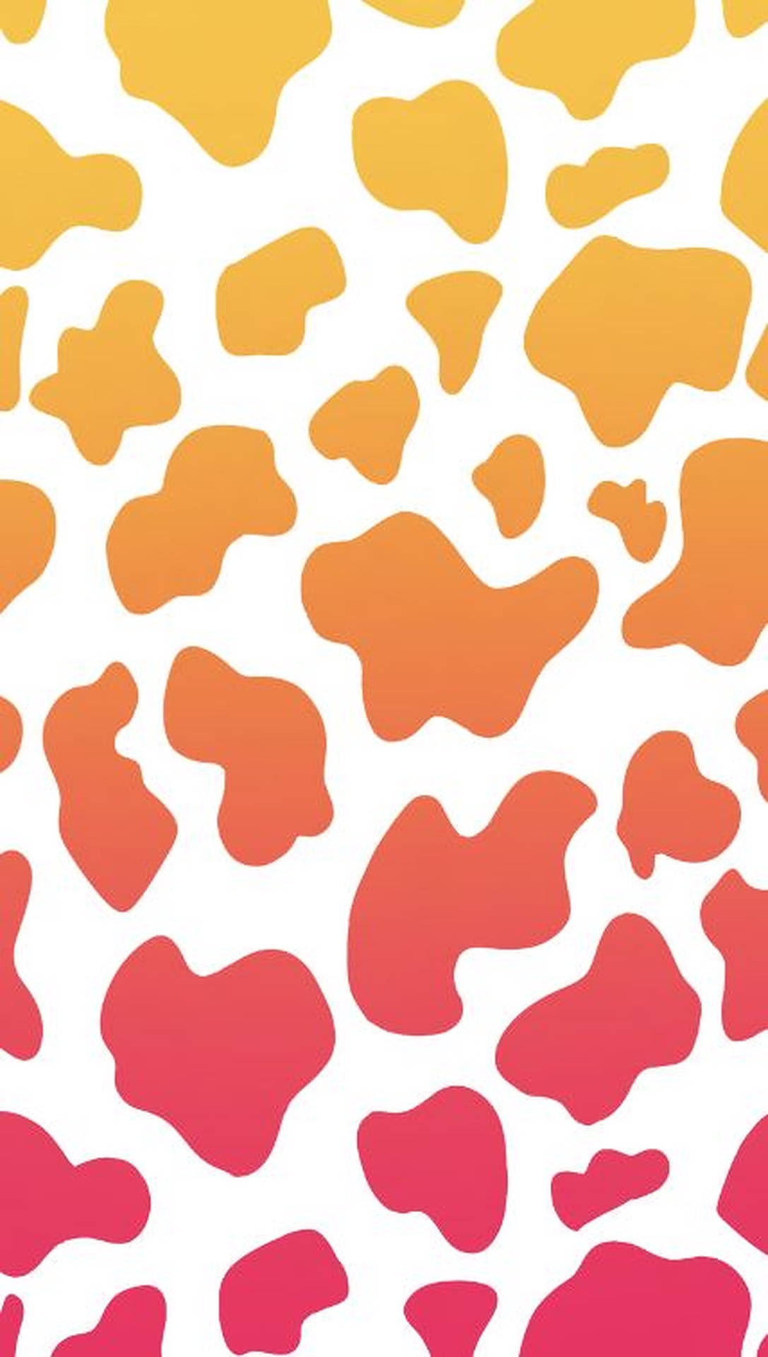 Orange Red Gradient Cow Print Background