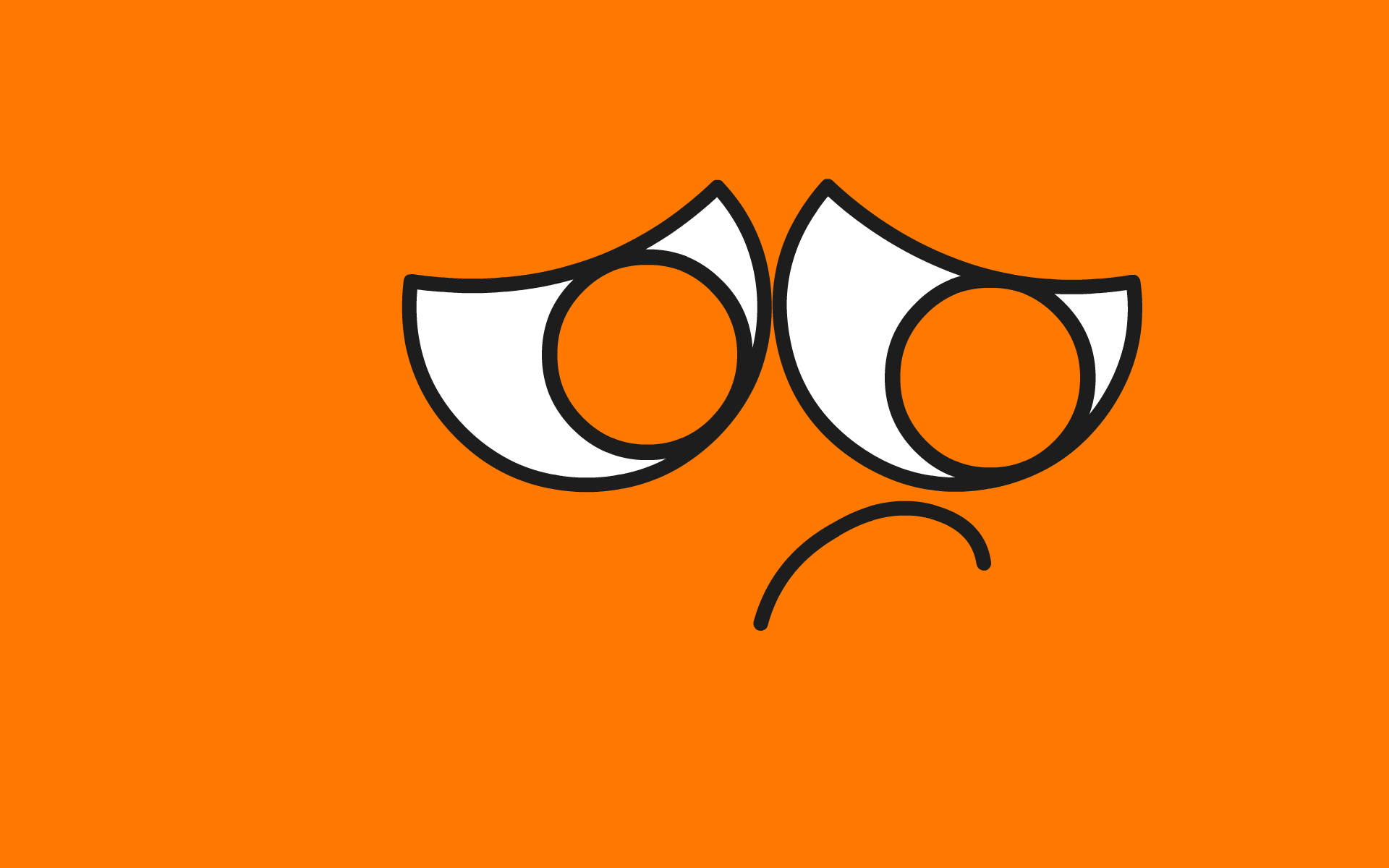Orange Sad Emoji Face Background