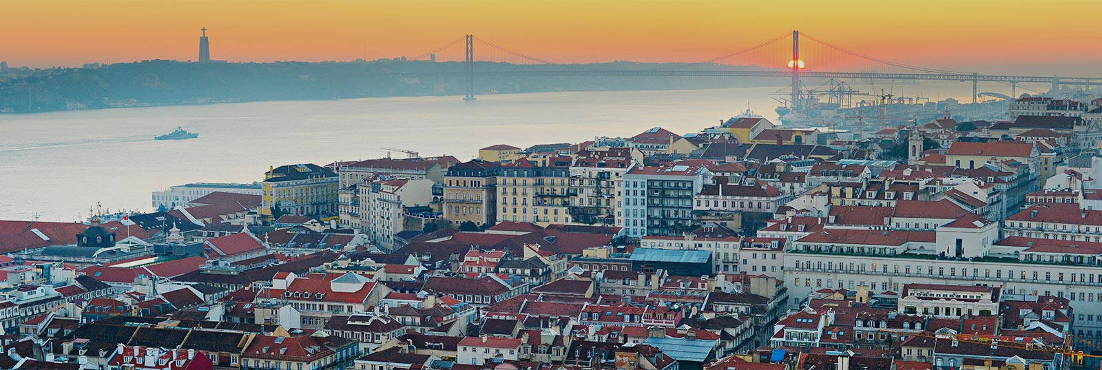 Orange Sky Lisbon Background