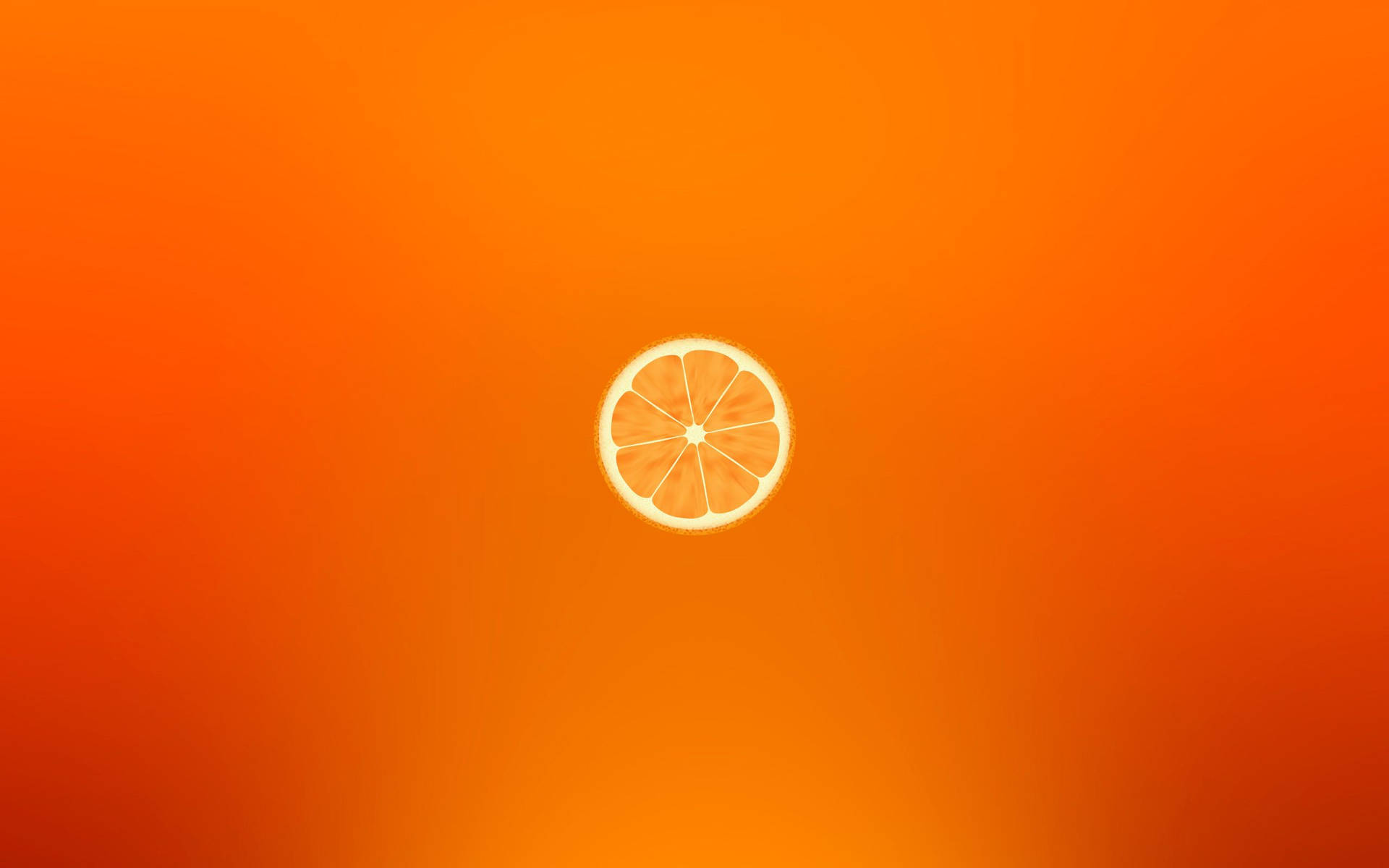 Orange Slice At Center Background