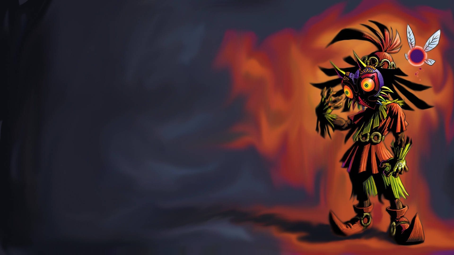 Orange Smoke Majora's Mask Background