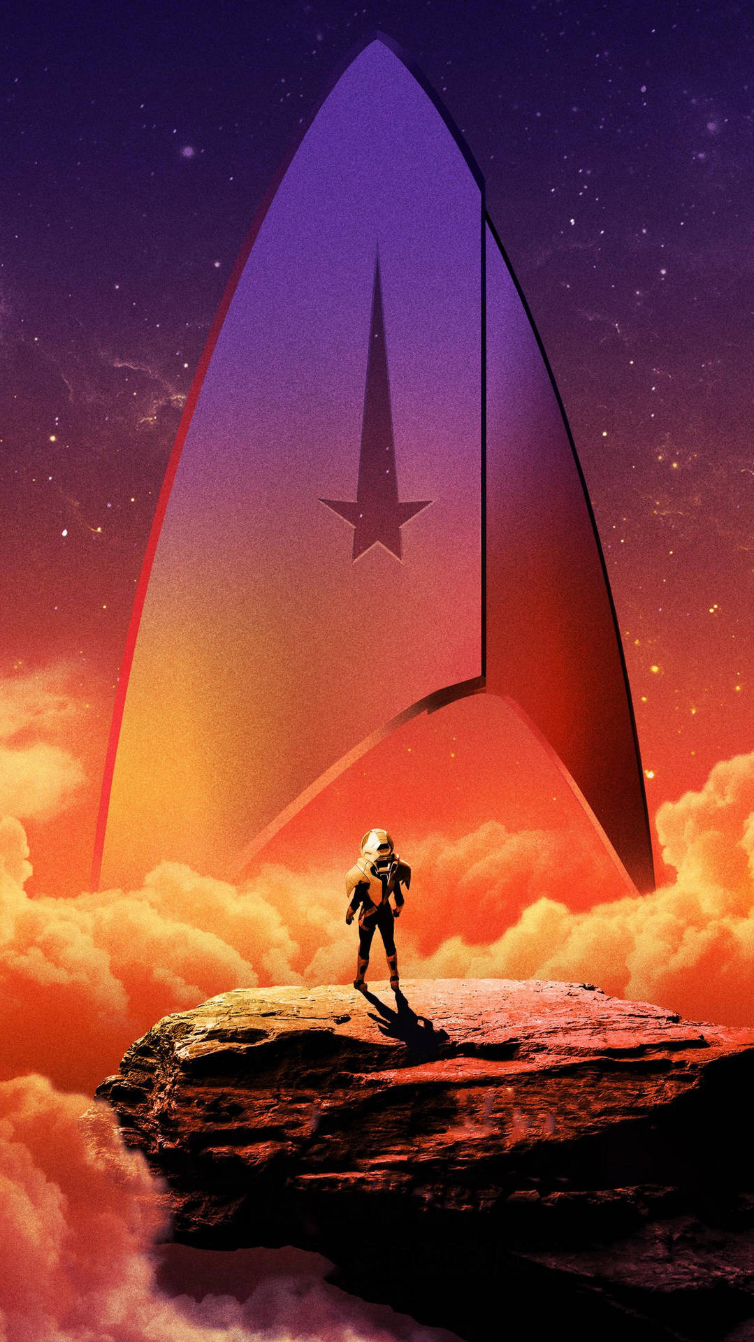 Orange Star Trek Symbol Iphone Background