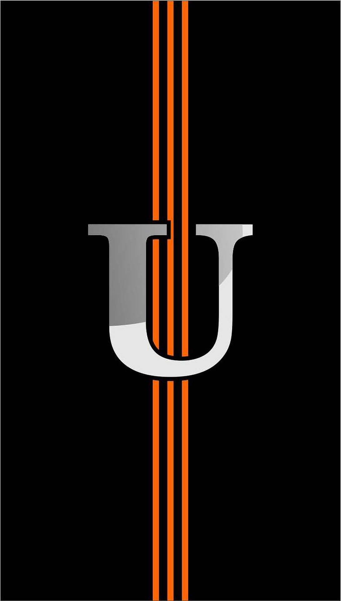 Orange Striped Letter U Background