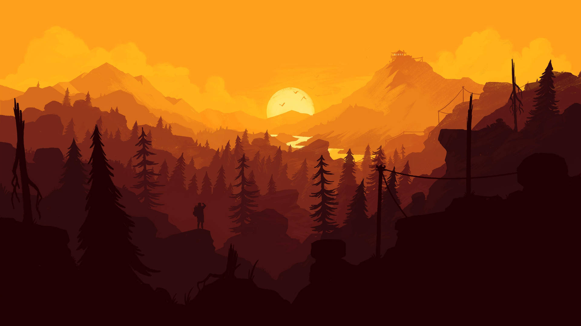 Orange Sunset 4k Ultra Widescreen Background