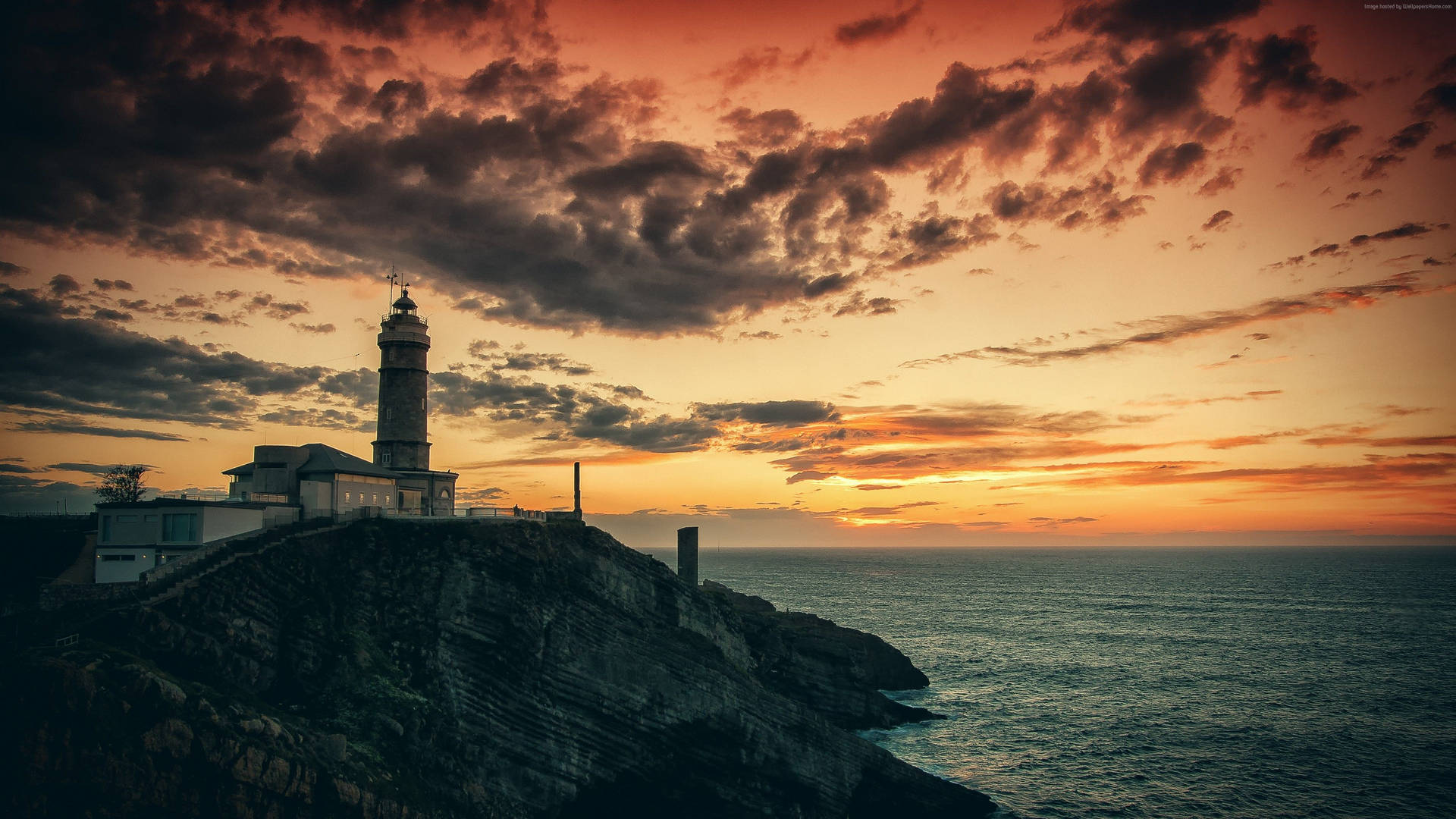 Orange Sunset Lighthouse