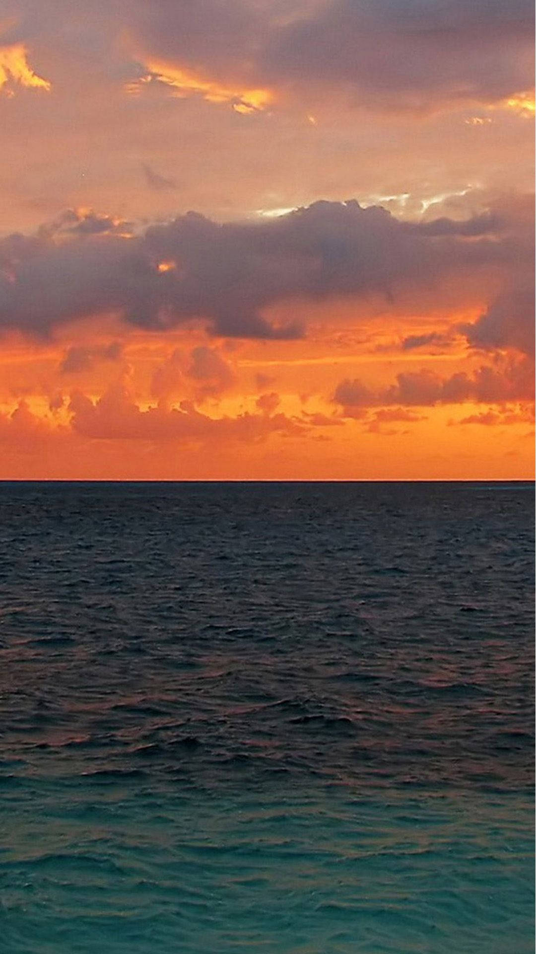 Orange Sunset Ocean Background