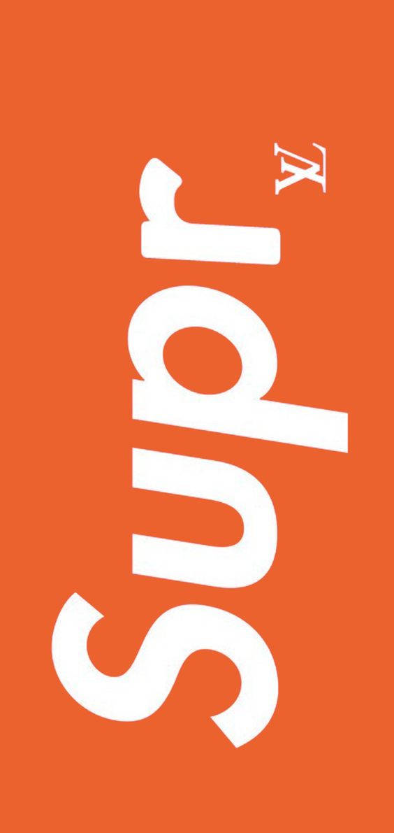 Orange Supreme Logo Plain Bg Background