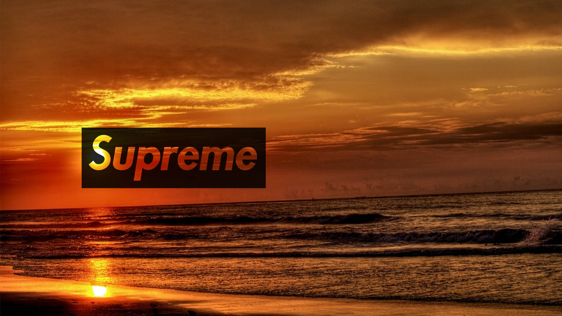 Orange Supreme Sunset Beach Background