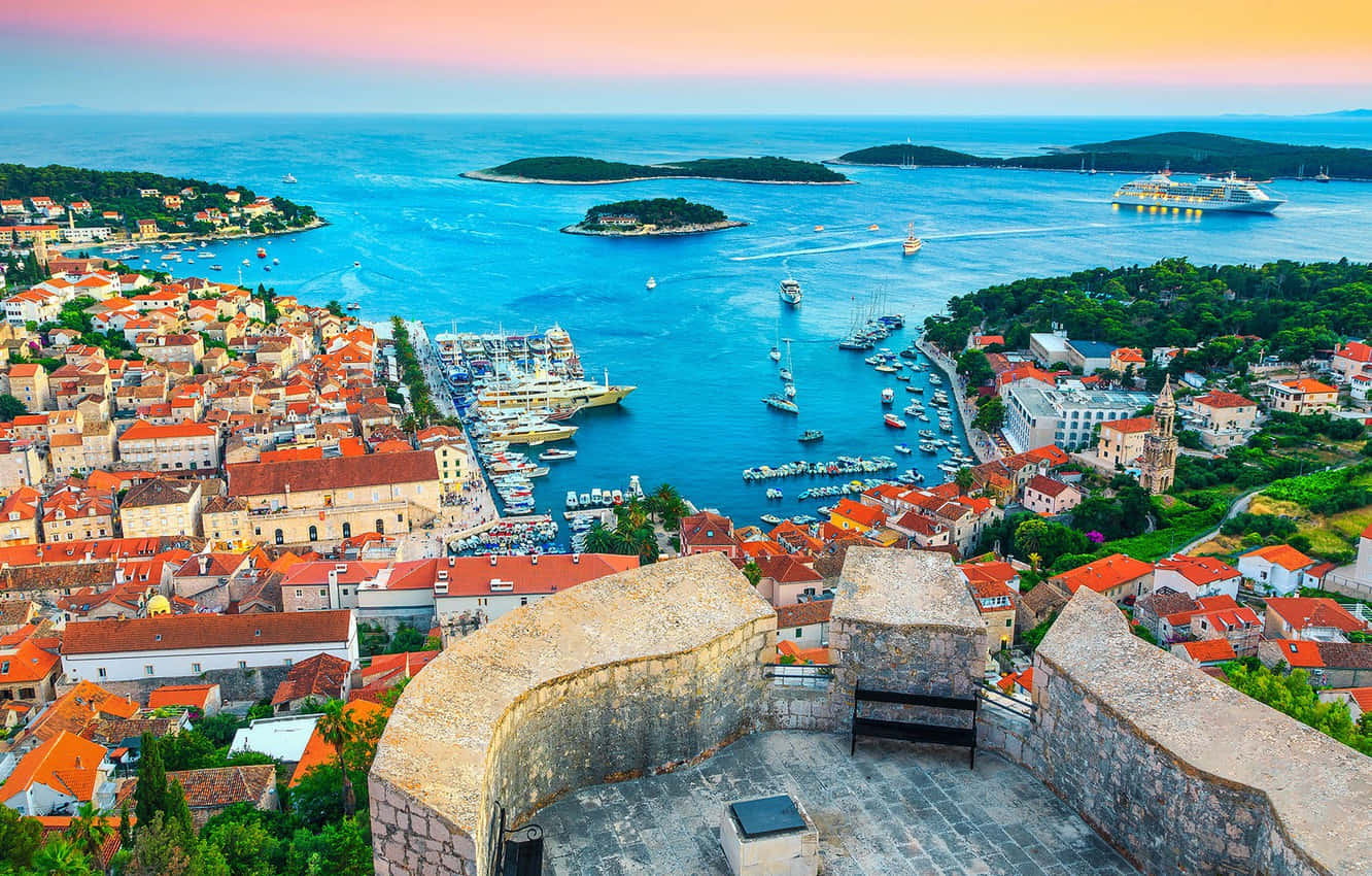 Orange-tinged Skies Of Crotia Background