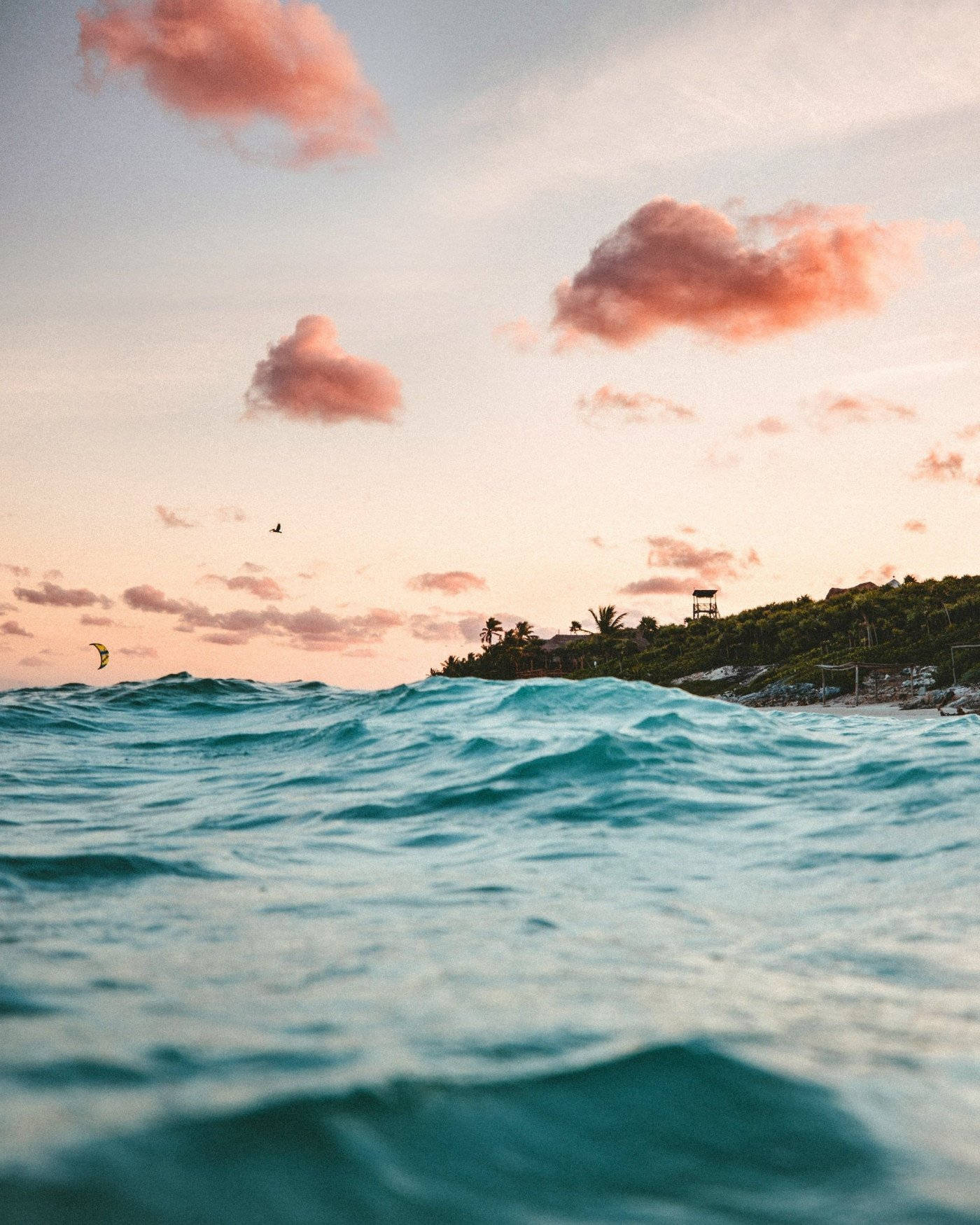 Orange-tinged Sunset Ocean