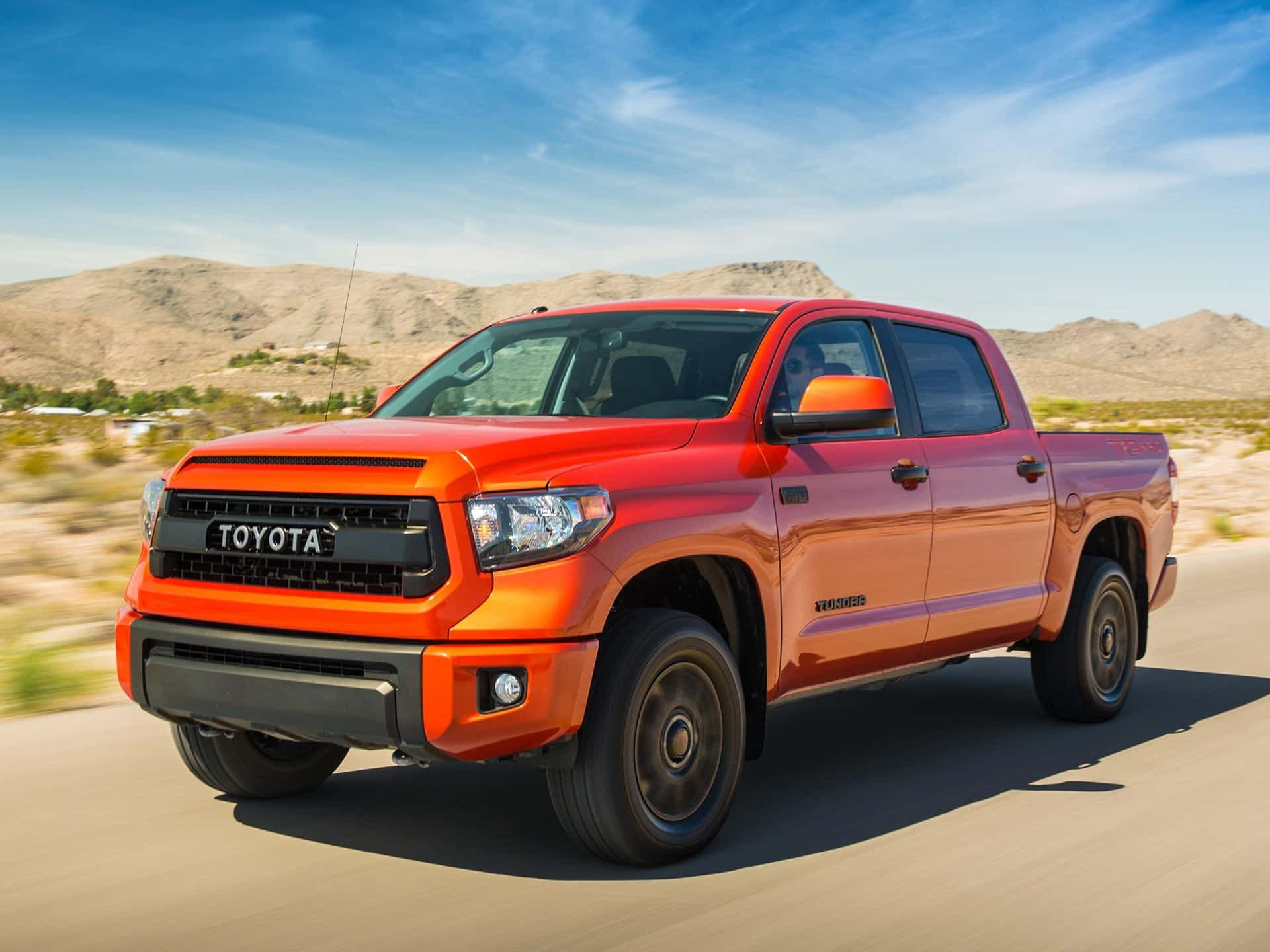 Orange Tundra On The Road Background